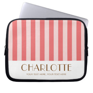 Colorful Candy Bright Color Trendy Modern Stripes Laptop Sleeve
