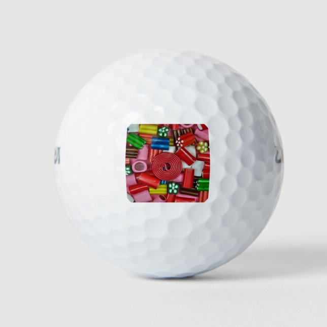 Colorful candy pieces golf balls (Front)