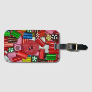 Colorful candy pieces luggage tag