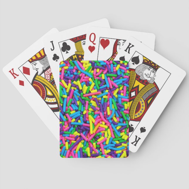Colorful candy sprinkles print playing cards (Back)