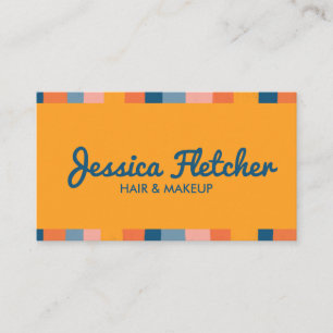 Colorful Candy Stripes Minimalist Orange Business Card