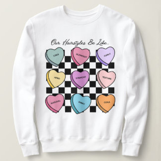 Colorful Candy Valentine's Black Hair Sweatshirt