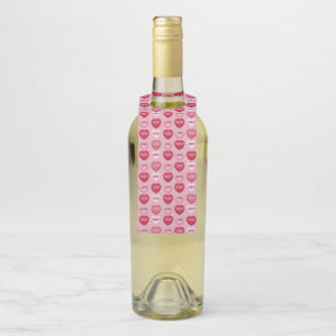 colorful candy Valentine's day heart pattern Bottle Tag