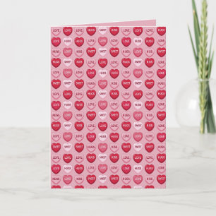 colorful candy Valentine's day heart pattern Card