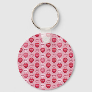 colorful candy Valentine's day heart pattern Keychain