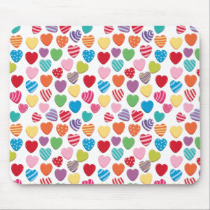 colorful candy Valentine's day heart pattern Mouse Pad