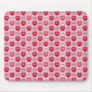 colorful candy Valentine's day heart pattern Mouse Pad