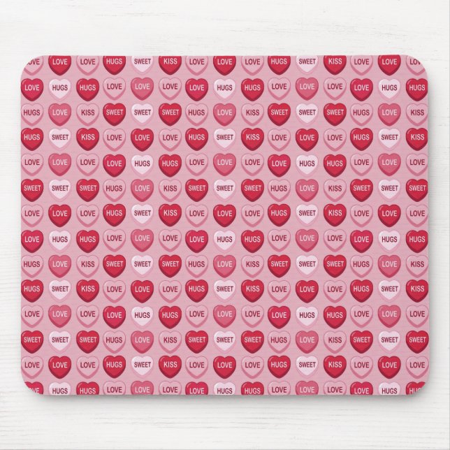 colorful candy Valentine's day heart pattern Mouse Pad (Front)