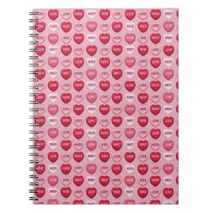 colorful candy Valentine's day heart pattern Notebook