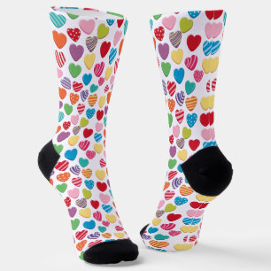 colorful candy Valentine's day heart pattern Socks