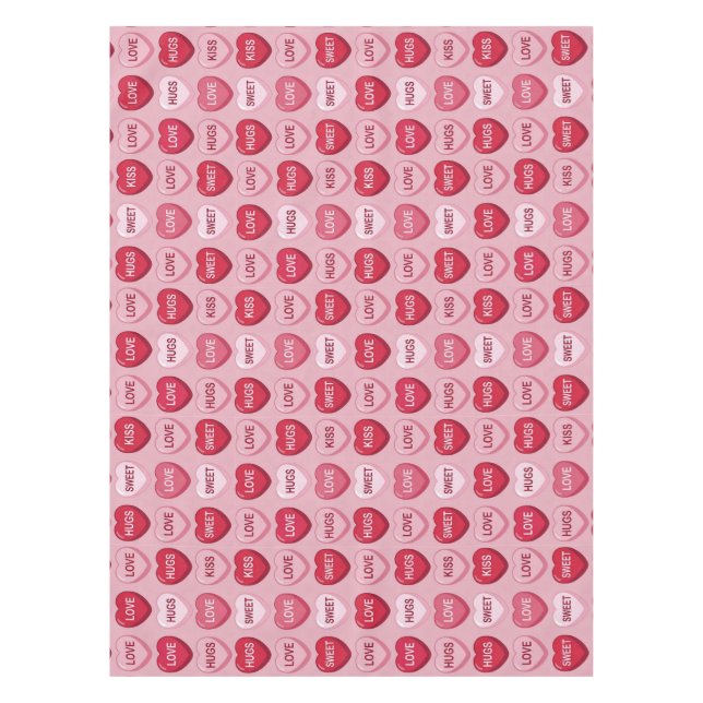 colorful candy Valentine's day heart pattern Tablecloth (Front)