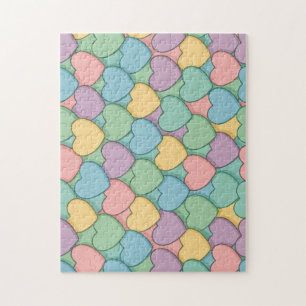 colorful candy Valentine's day heart pattern Two-T Jigsaw Puzzle