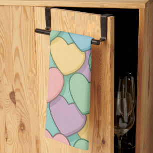 colorful candy Valentine's day heart pattern Two-T Kitchen Towel