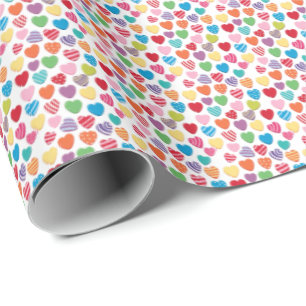 colorful candy Valentine's day heart pattern  Wrapping Paper