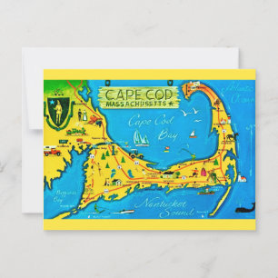 Colorful Cape Cod Postcard