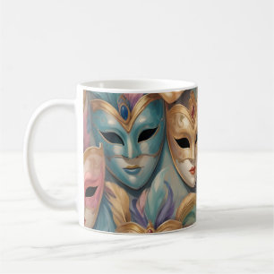 Colorful carnival masks illustration coffee mug