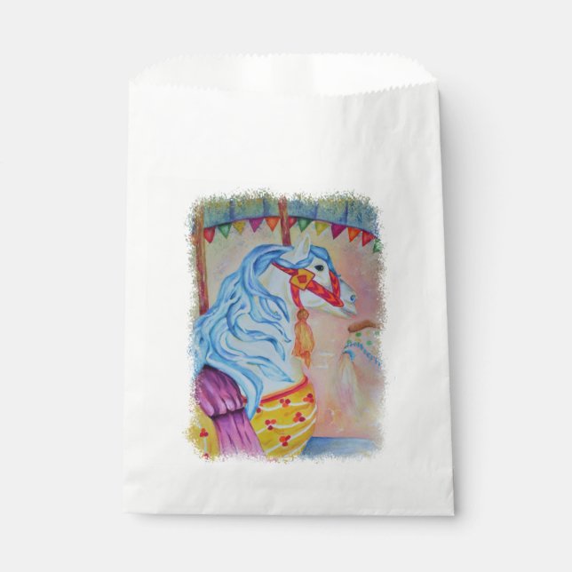 COLORFUL CAROUSEL HORSE THANK YOU FAVOUR BAG (Front)