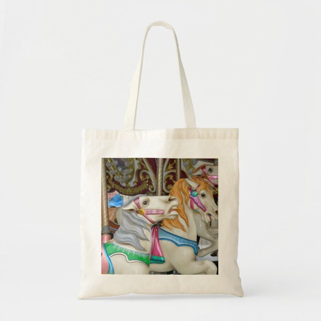 Colorful carousel horses tote bag (Front)