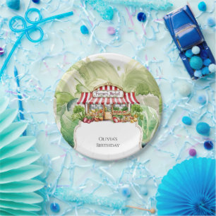 Colorful Carrots Farmers Market Birthday Paper Plate