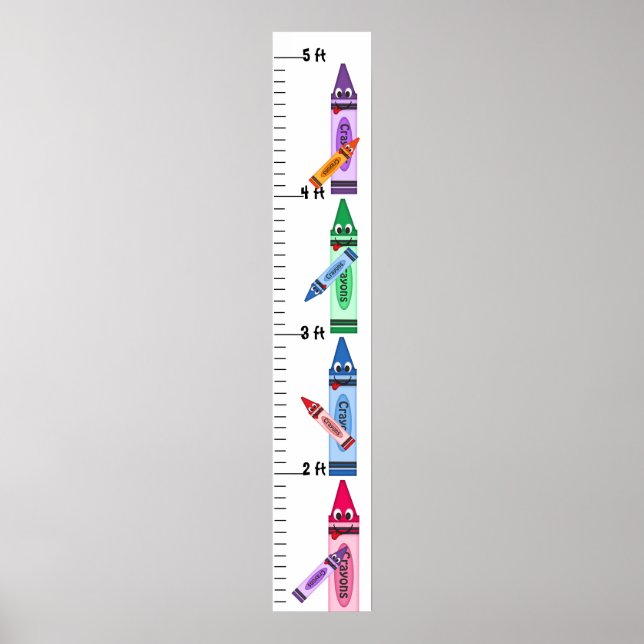 Colorful Cartoon Crayons Grow Chart (Front)