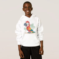 Colorful Cartoon Parrot Character T-Shirt Design