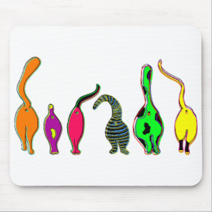 Colorful Cat Butts Mouse Pad