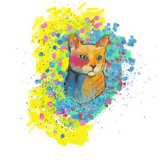 colorful cat fleece blanket