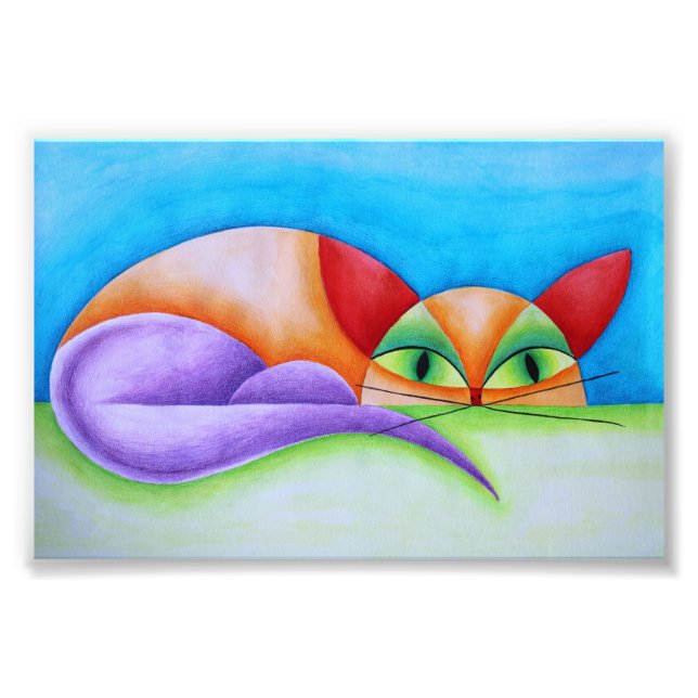 Colorful cat photo print (Front)