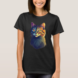 Colorful cat shirt embodies creativity and eleganc
