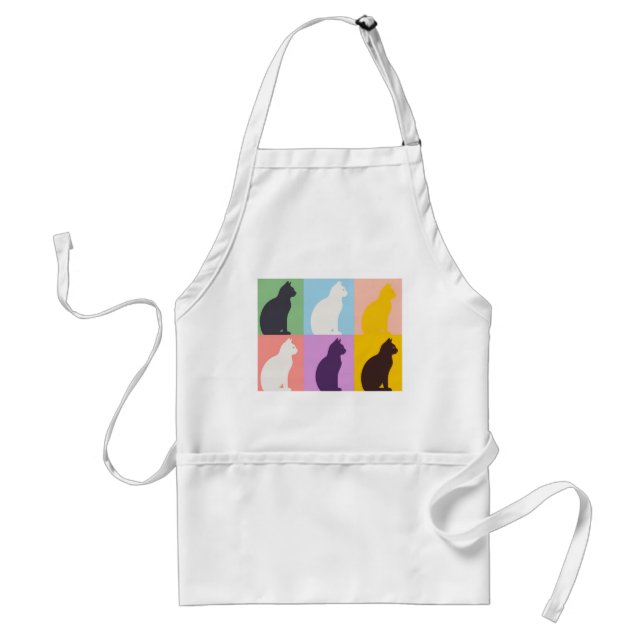 Colorful cat silhouette standard apron (Front)