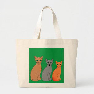 COLORFUL CATS DESIGNER ART CAT HANDBAGS TOTE