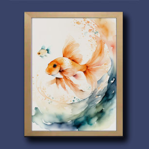 Colorful Chalk Drawing Fish Poster