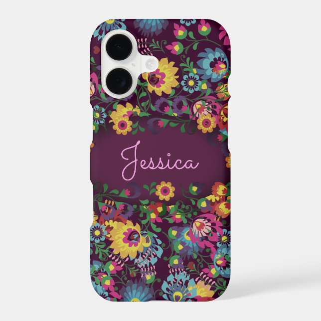 Colorful Chaotic Floral Pattern Personalised (Back)
