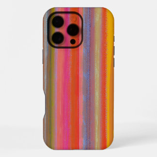 Colorful Charcoal Boho Stripes iPhone 16 Pro Max Case