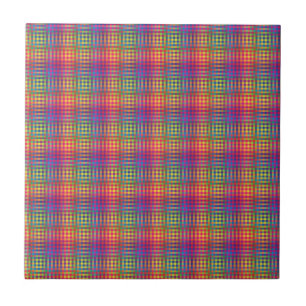 Colorful Checker Abstract Pattern Tile