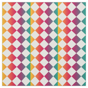 Colorful Checker Diamond Pattern Fabric