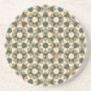 Colorful Checker Diamond Plaid Pattern Coaster