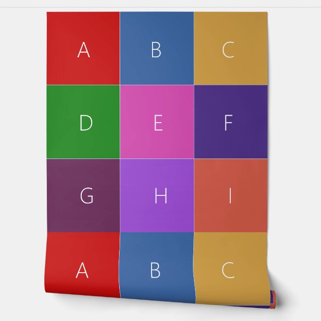 COLORFUL CHECKERED SQUARES WITH LETTERS SIMPLE WALLPAPER (Unrolling)