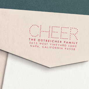 Colorful Cheer Holiday Return Address Self-inking Stamp