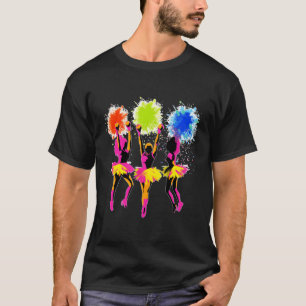 Colorful Cheer Leader Cheerleading Squad T-Shirt