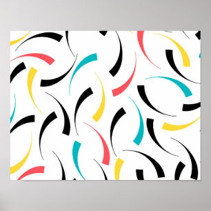 Colorful, cheerful, modern, trendy urban graphic poster