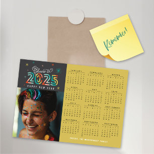 Colorful Cheers 2025 Calendrier Nouvel An Magnet C