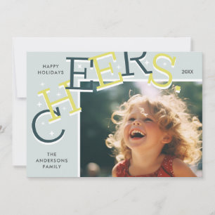 COLORFUL CHEERS! Simple Holiday Photo Christmas  Card