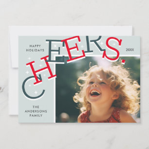COLORFUL CHEERS! Simple Holiday Photo Christmas Card