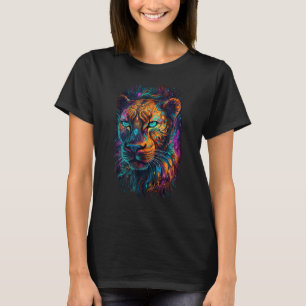 Colorful Cheetah Psychedelic Trippy Hippie Men Wom T-Shirt