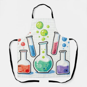 Colorful Chemistry Lab Glassware Apron