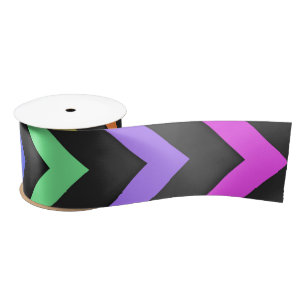 Colorful Chevron Vibrant Cool Summer Fun Pattern Satin Ribbon