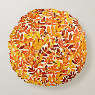 Colorful Chic Chroma Canopy Stylish Foliage Round Pillow