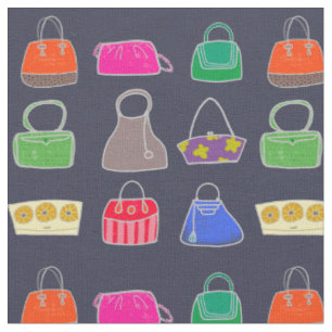 Colorful Chic Fashion Purses-dark background Fabric