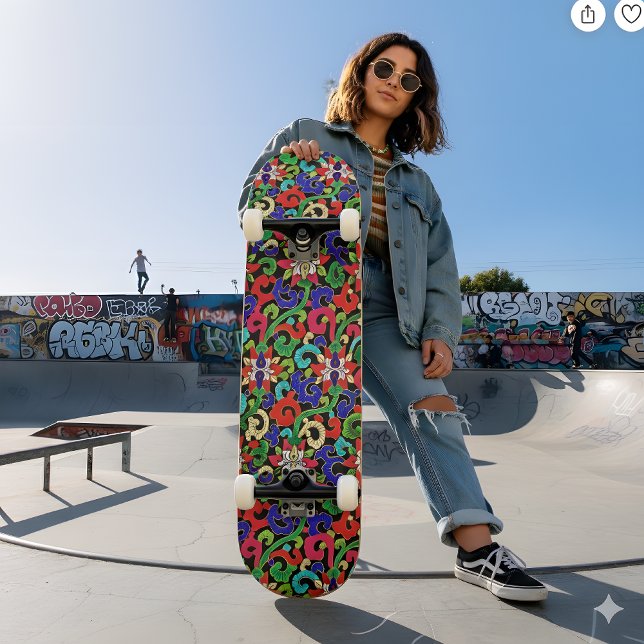 Colorful Chinese Floral Skateboard (Creator Uploaded)